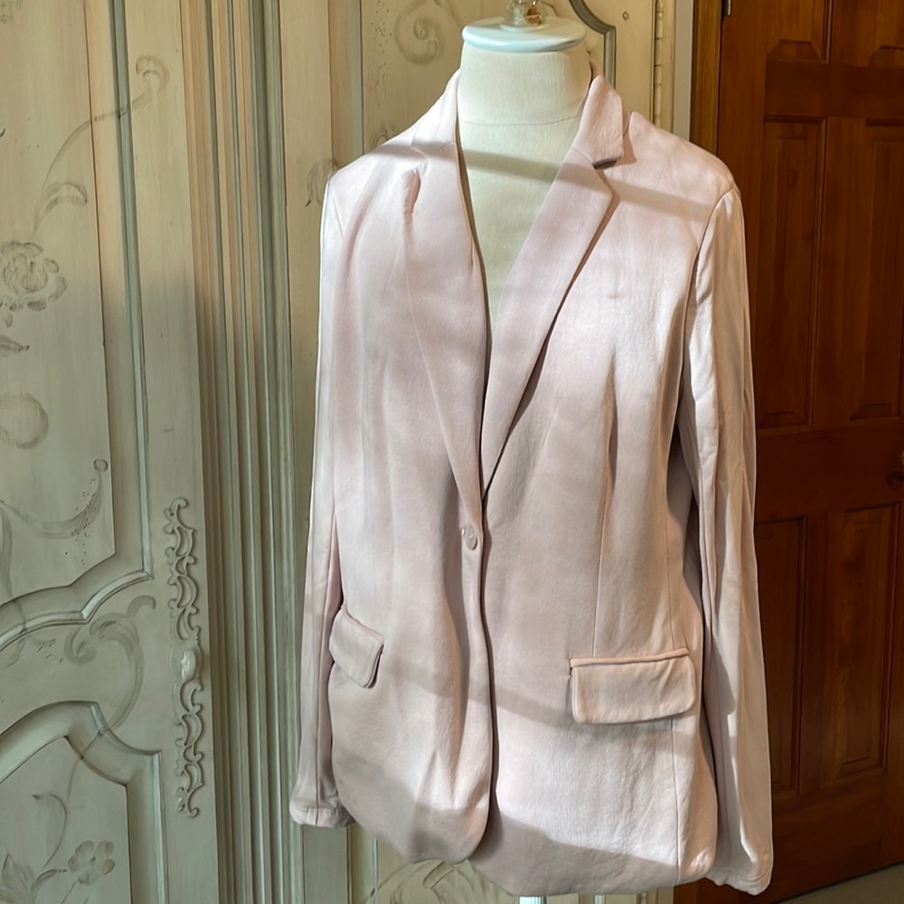 Catherine MaLandrino, pink knit blazer, XS